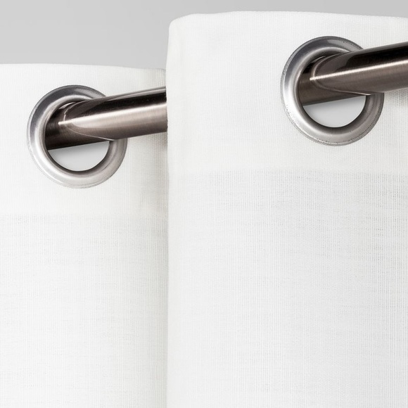 2pc Natural White Light Filtering Solid Window Curtain Panels - Picture 2 of 2